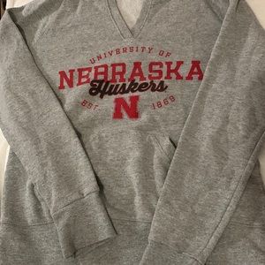 SCOFFE University Of Nebraska Huskers V-Neck Hoodie ~ Size:L